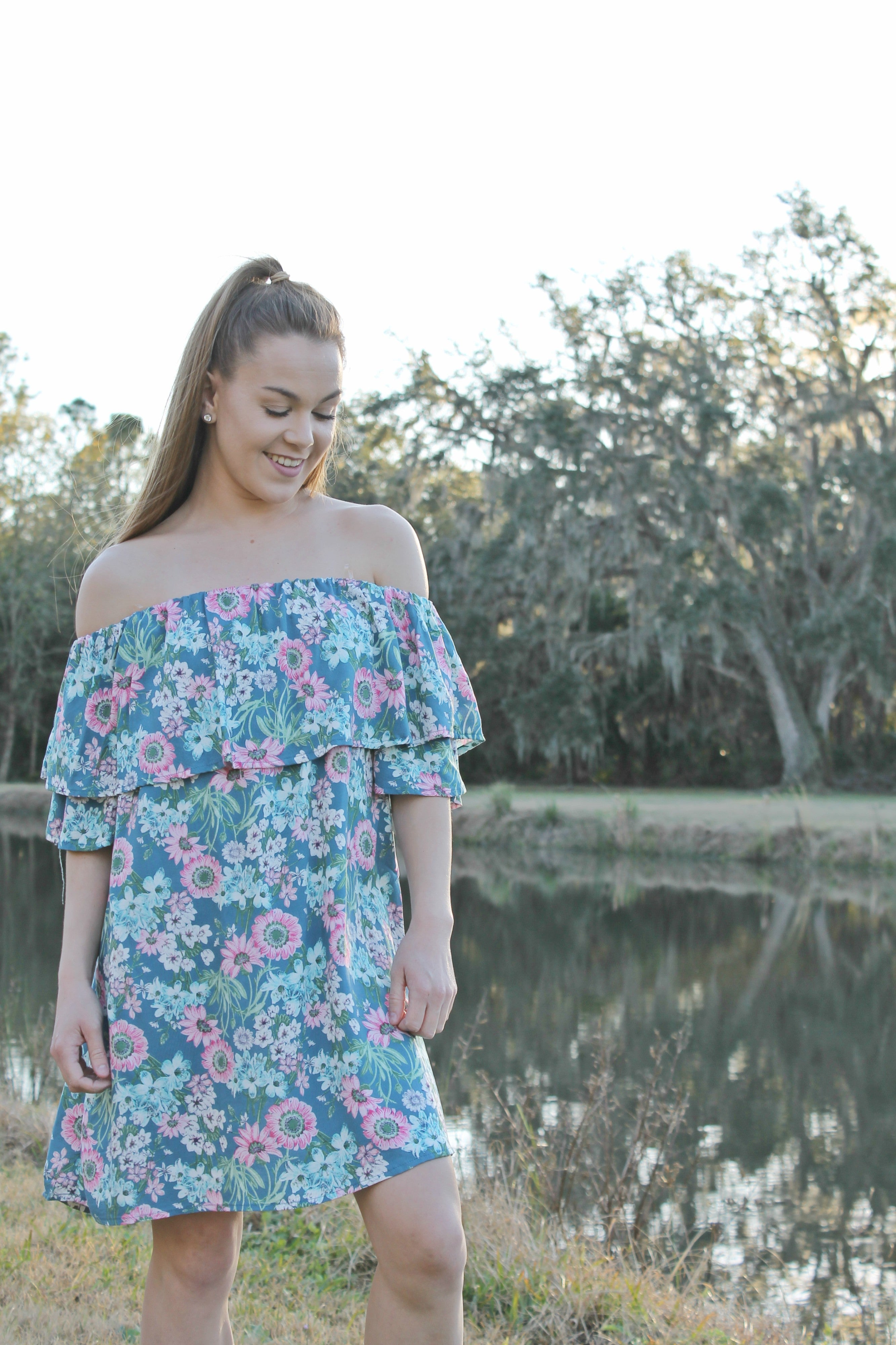 Teal the Sun Comes Up Dress