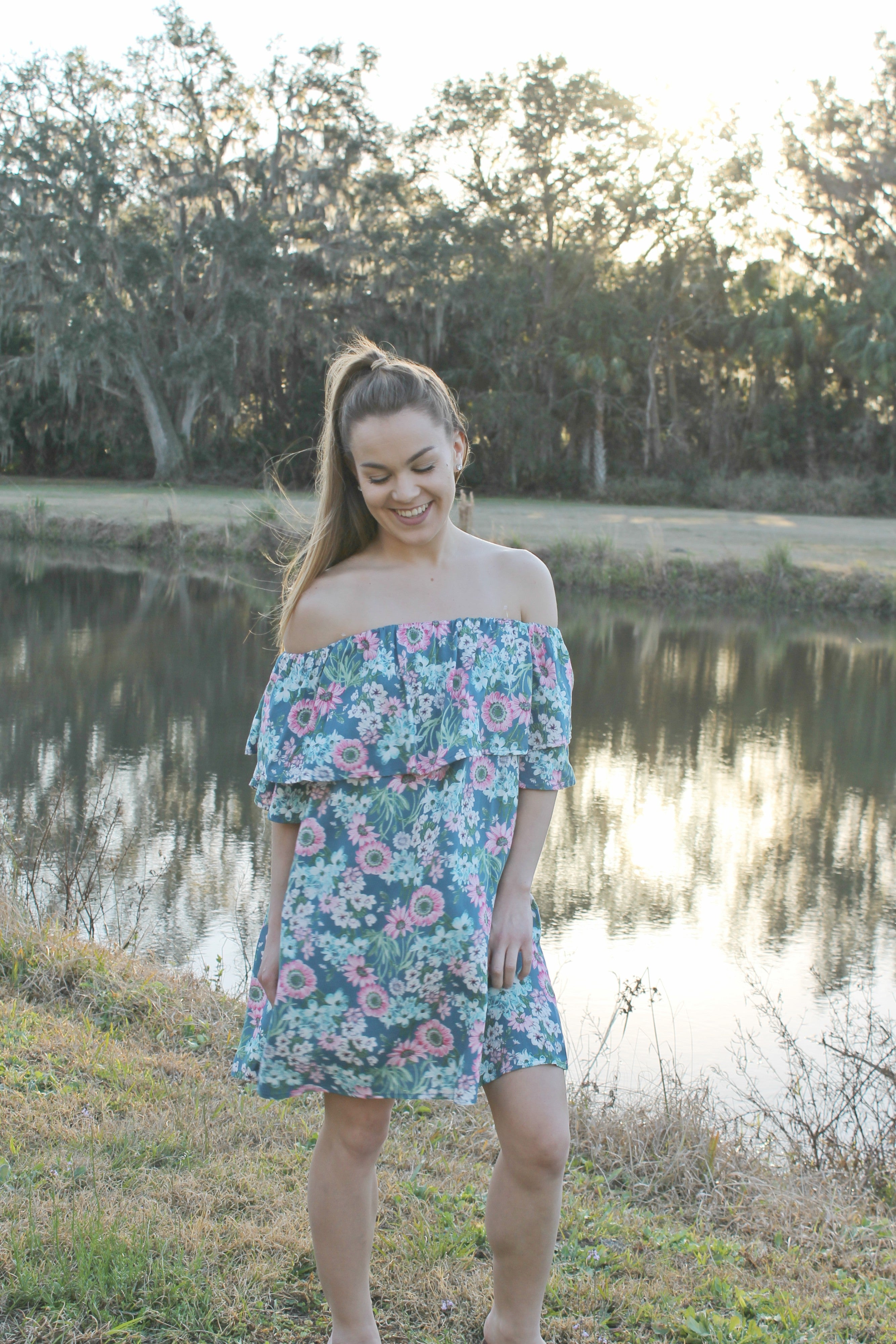 Teal the Sun Comes Up Dress